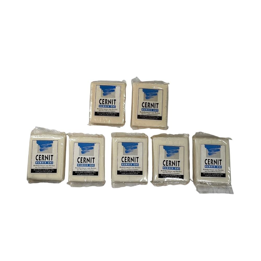 CERNIT Polymer Clay Flesh White Lot Of 7 2.3oz 65g Oven Bake Modeling Clay Bulk